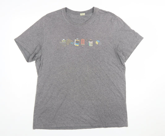 Paul Smith Men's Grey Cotton Graphic T-Shirt XL