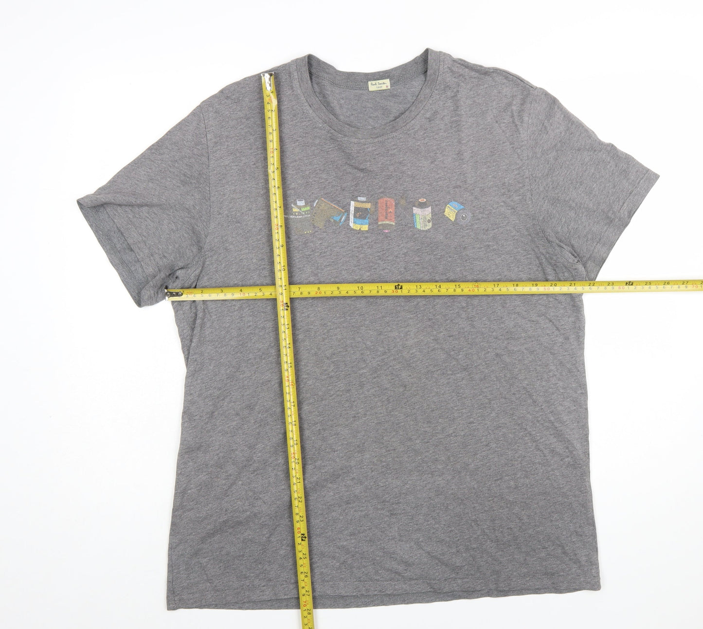 Paul Smith Men's Grey Cotton Graphic T-Shirt XL