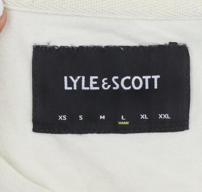 Lyle & Scott Men’s Beige Red Striped Cotton Crew Neck T-Shirt Size L