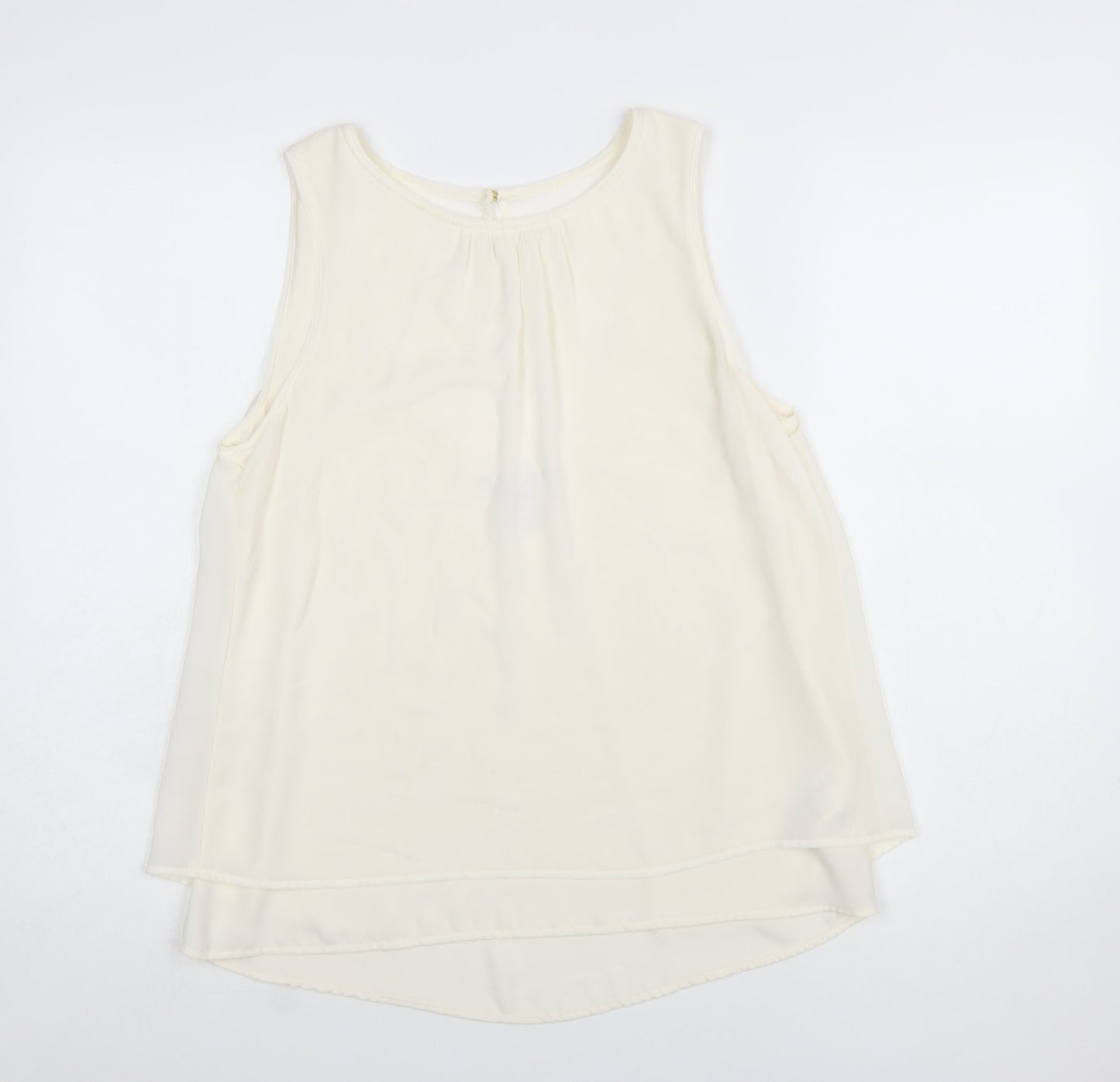 H&M Women Ivory Sleeveless Chiffon Camisole Blouse Size 12