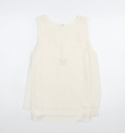 H&M Women Ivory Sleeveless Chiffon Camisole Blouse Size 12