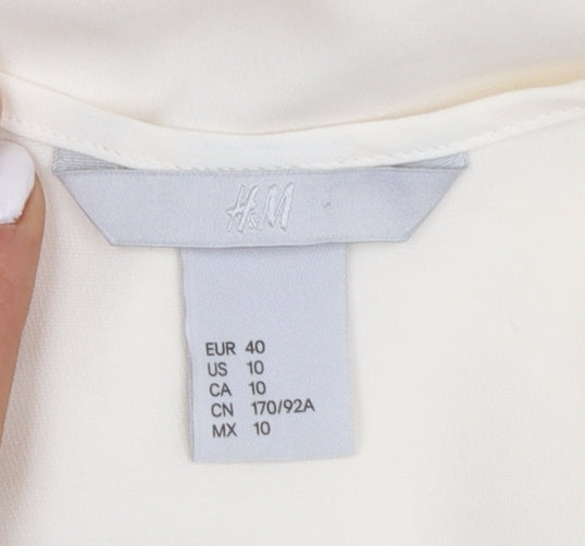 H&M Women Ivory Sleeveless Chiffon Camisole Blouse Size 12