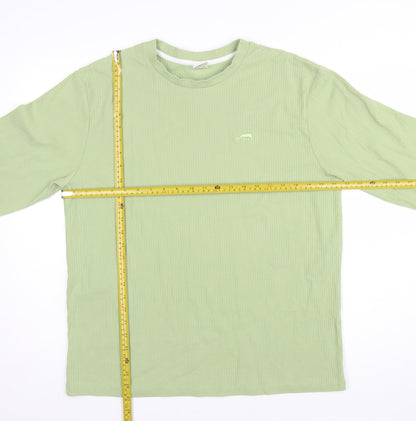 ClayBear Official Women's Green Long Sleeve Cotton T-Shirt Size L