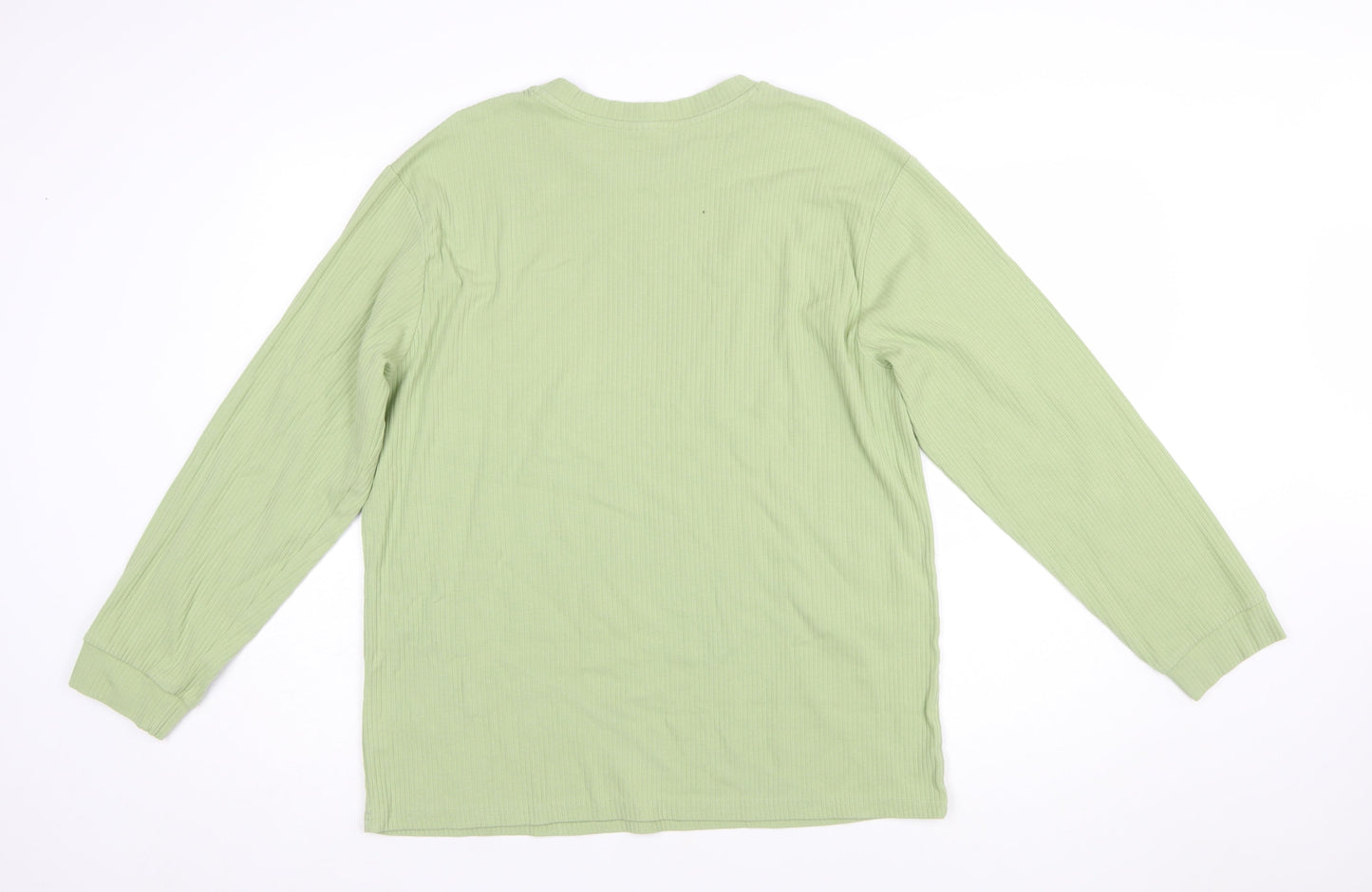 ClayBear Official Women's Green Long Sleeve Cotton T-Shirt Size L