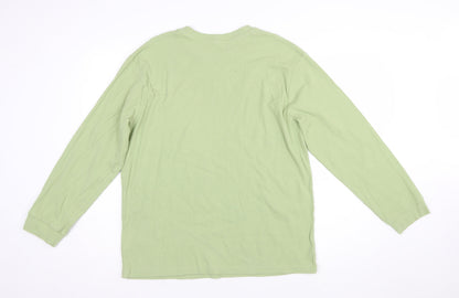 ClayBear Official Women's Green Long Sleeve Cotton T-Shirt Size L
