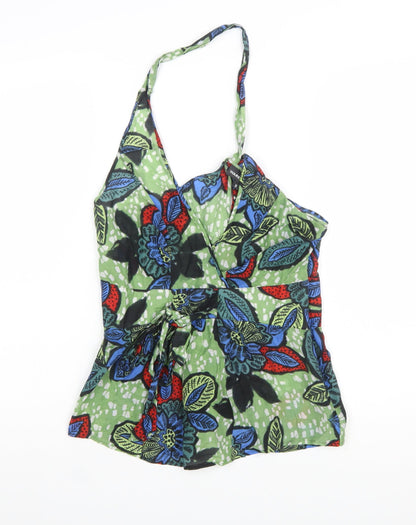 Warehouse Women's Multicoloured Floral Halter Wrap Tank Top Size 12