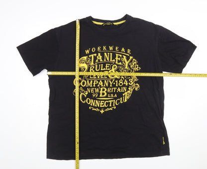 Stanley Workwear Men's Black Crew Neck Cotton Graphic T-Shirt XL
