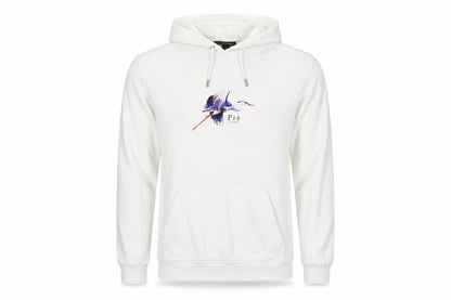 Prè London Men's White Pullover Hoodie Large Logo Graphic