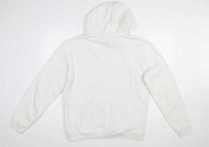 Prè London Men's White Pullover Hoodie Large Logo Graphic