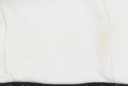 Prè London Men's White Pullover Hoodie Large Logo Graphic