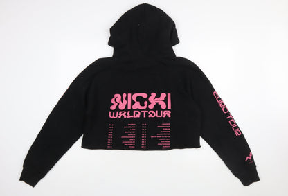 Nicki WRLD Tour Women's Black Pullover Cropped Hoodie XL Graphic Print
