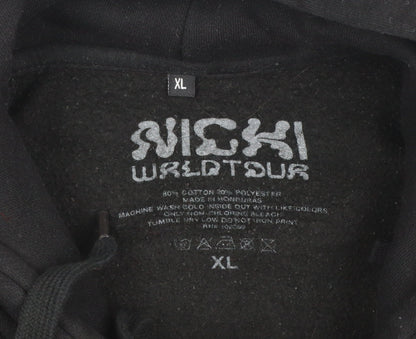 Nicki WRLD Tour Women's Black Pullover Cropped Hoodie XL Graphic Print