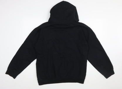 BoohooMAN Men's Black Pullover Hoodie M Graphic Print Fleece