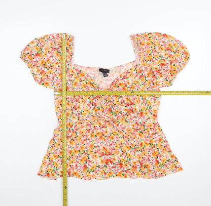 New Look Women's Multicoloured Floral Tunic Blouse UK 16