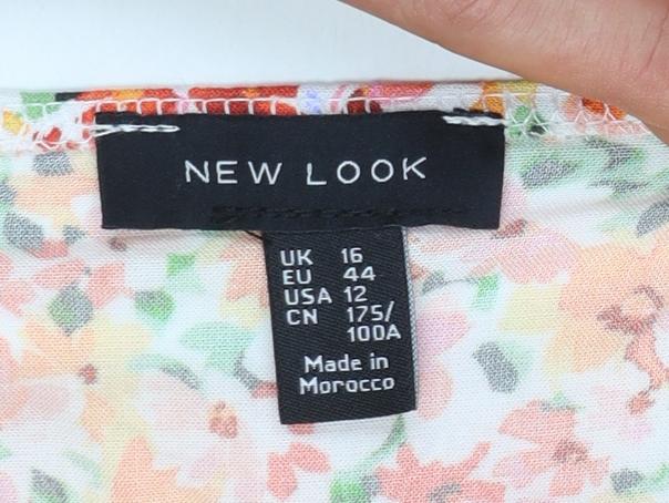 New Look Women's Multicoloured Floral Tunic Blouse UK 16