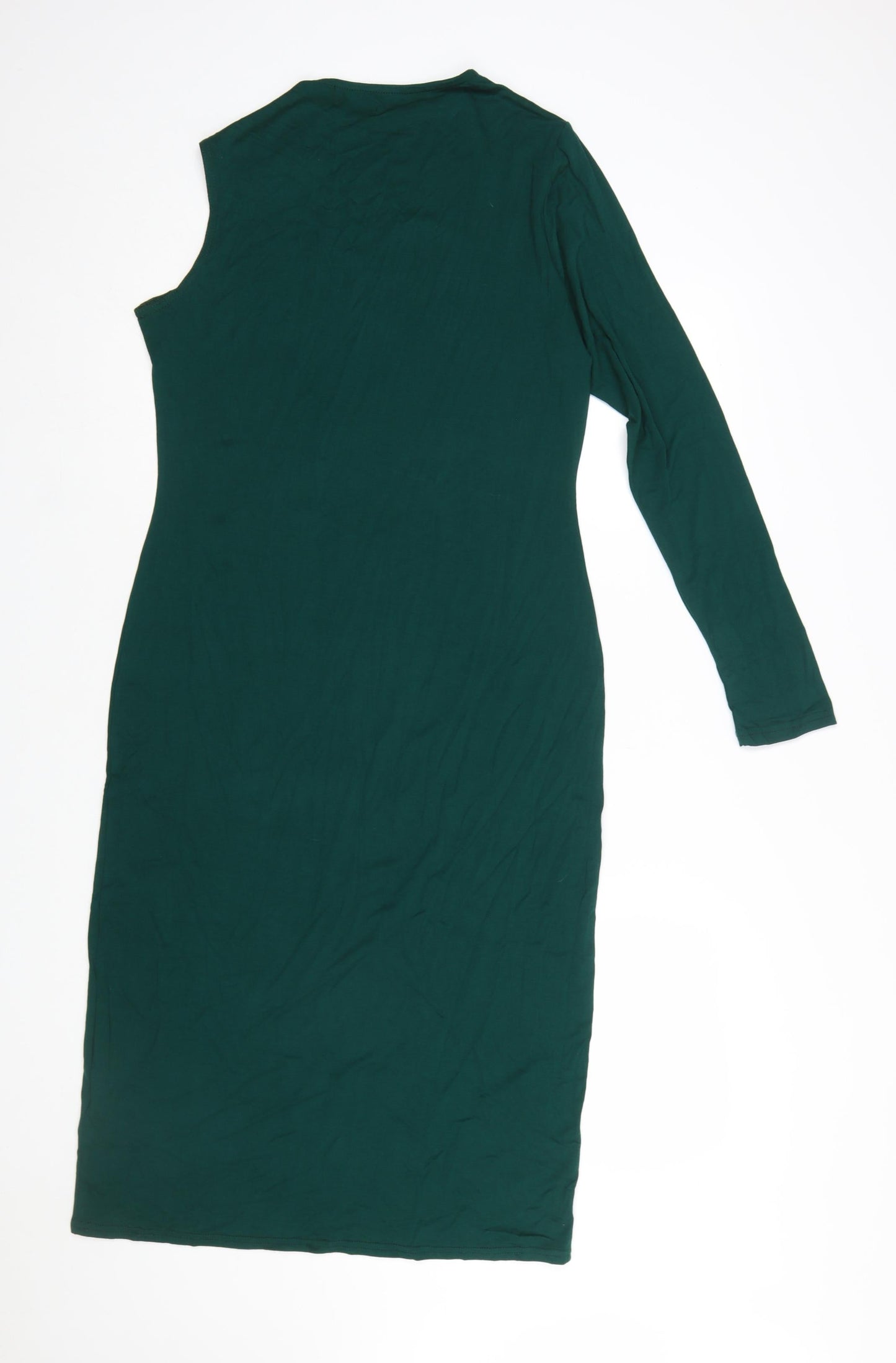 ASOS Women’s Green Bodycon Midi Dress Size 18 Long Sleeve Asymmetric