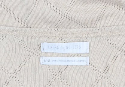 Urban Outfitters Women Beige V-Neck Knit Pullover Jumper Size M