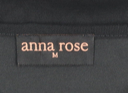 Anna Rose Women Black Floral Sequin Shift Dress M