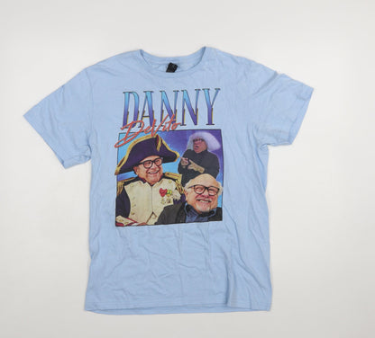 Gildan Women's Blue Funny Graphic T-Shirt Small Cotton Casual