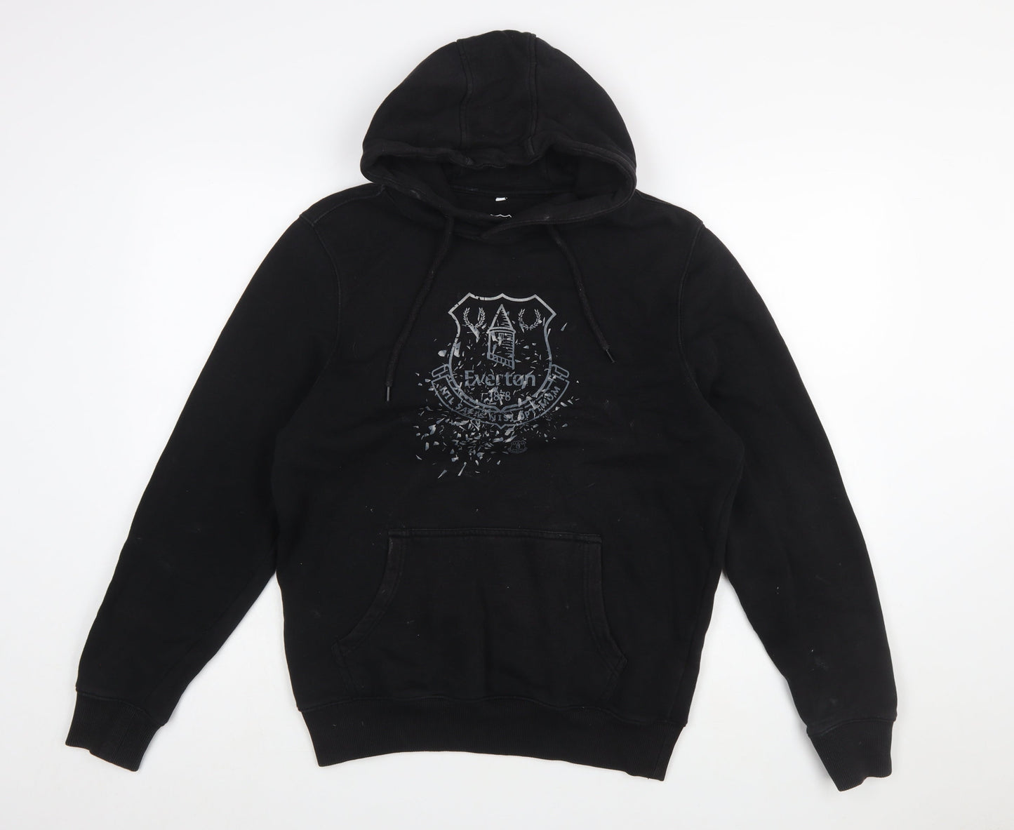 Everton Men Black S Pullover Hoodie Fleece Graphic Print