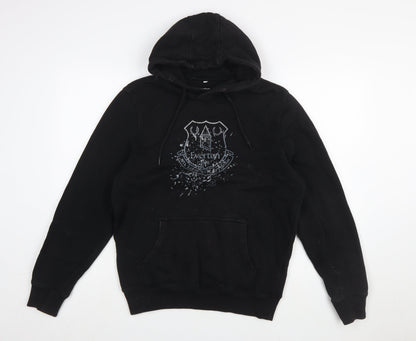 Everton Men Black S Pullover Hoodie Fleece Graphic Print