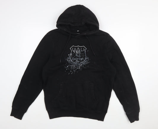 Everton Men Black S Pullover Hoodie Fleece Graphic Print