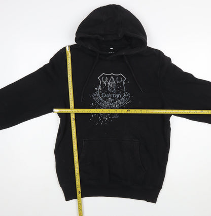 Everton Men Black S Pullover Hoodie Fleece Graphic Print