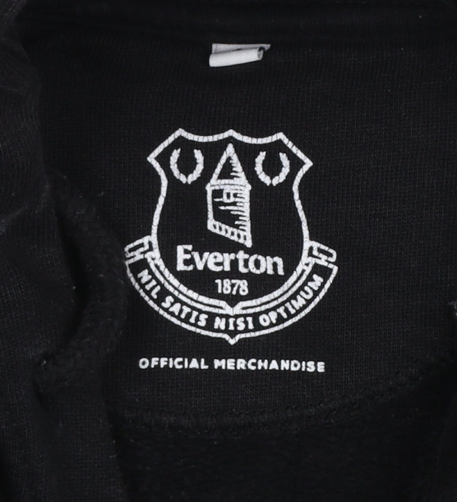 Everton Men Black S Pullover Hoodie Fleece Graphic Print