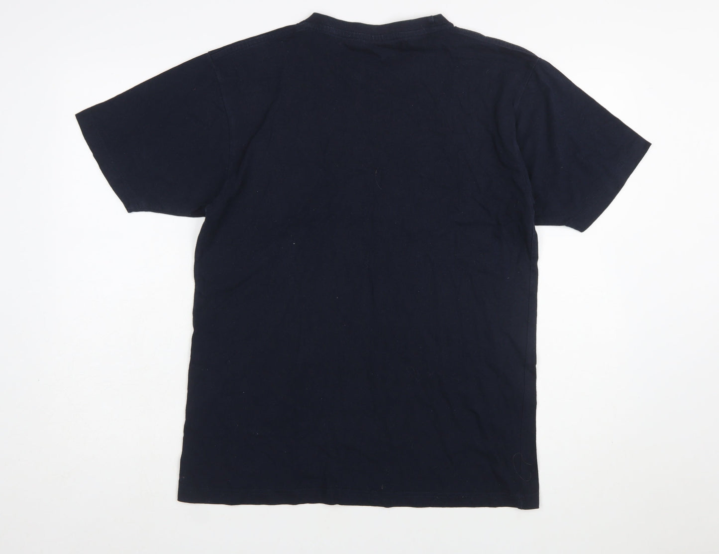 Gooses Men's Navy Australia Print Cotton Crew Neck T-Shirt Medium