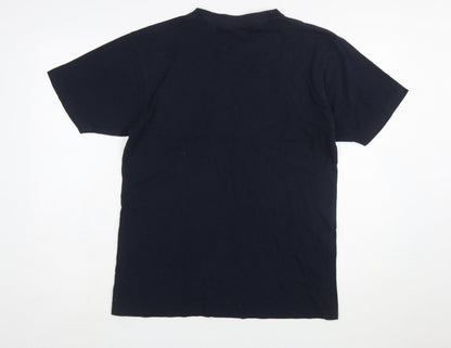 Gooses Men's Navy Australia Print Cotton Crew Neck T-Shirt Medium