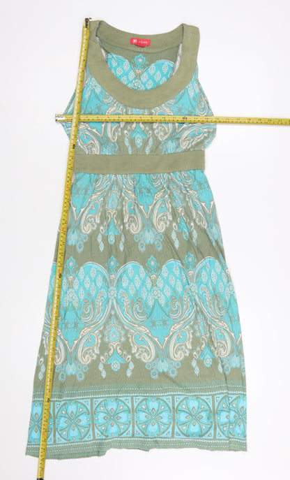 Monsoon Women’s Green Paisley Fit & Flare Sleeveless Dress Size 8