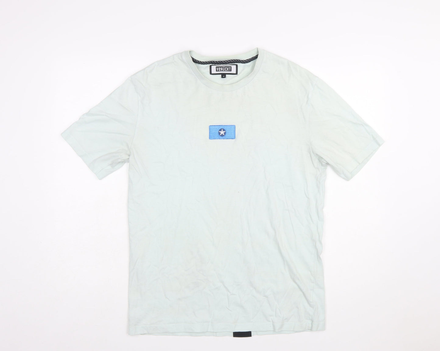 VERÜCKT Men's White USA Graphic Cotton T-Shirt Size M