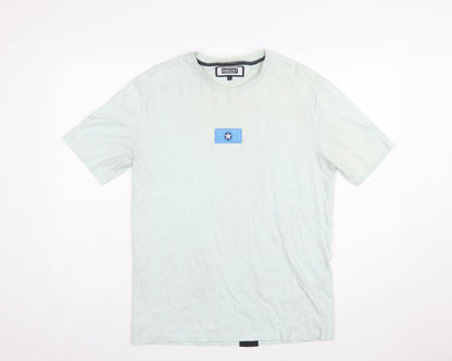 VERÜCKT Men's White USA Graphic Cotton T-Shirt Size M