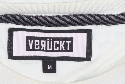 VERÜCKT Men's White USA Graphic Cotton T-Shirt Size M
