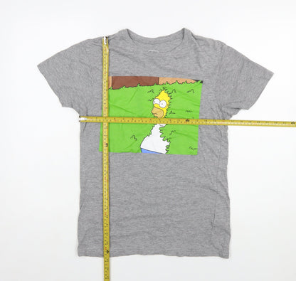 The Simpsons Women's Grey Short Sleeve Crew Neck T-Shirt Size S