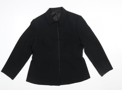 Next Women Black Poly Blazer UK 16 Lined Business Formal Jacket