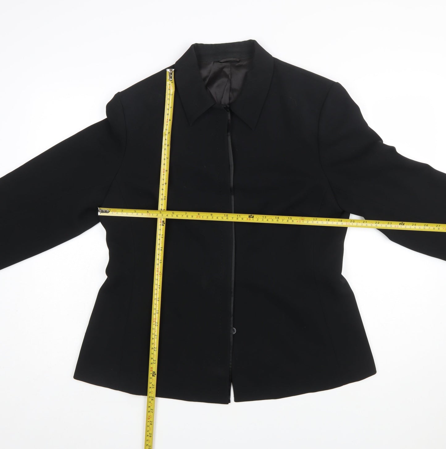 Next Women Black Poly Blazer UK 16 Lined Business Formal Jacket