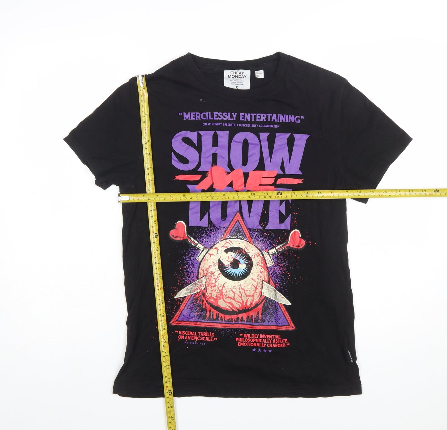 Cheap Monday Women's Black Graphic T-Shirt Size S