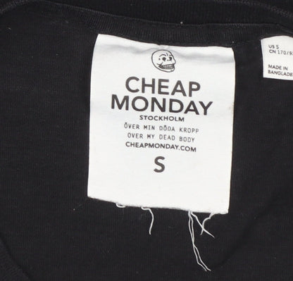 Cheap Monday Women's Black Graphic T-Shirt Size S