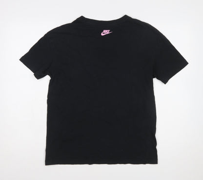 Nike Women’s Black Graphic Lips Print Cotton T-Shirt Size S