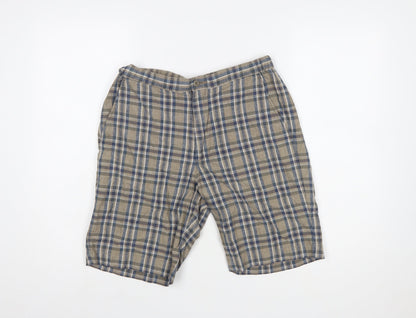 UNIQLO Men's Beige Check Linen Blend Chino Shorts Size S