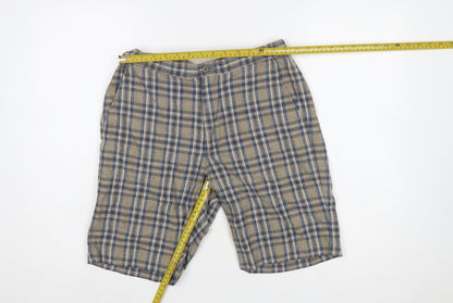 UNIQLO Men's Beige Check Linen Blend Chino Shorts Size S
