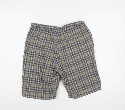 UNIQLO Men's Beige Check Linen Blend Chino Shorts Size S