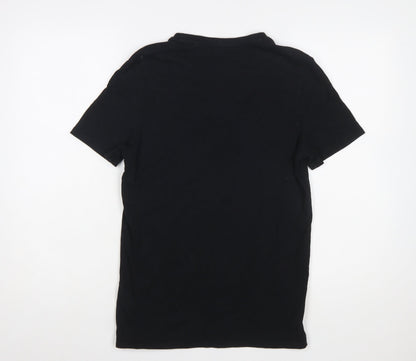 Guess Women Black Slim Fit Cotton T-Shirt Size S