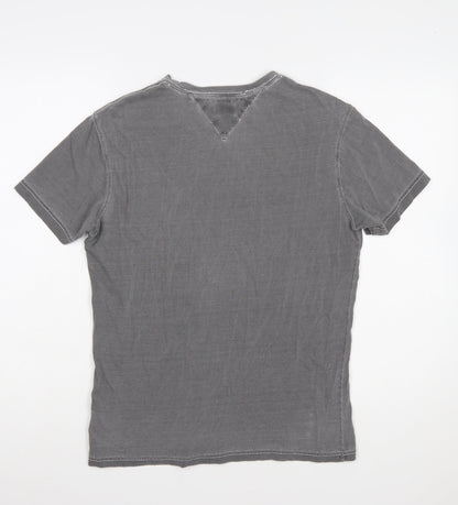 Tommy Hilfiger Denim Men's Grey Small Graphic Cotton T-Shirt
