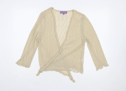 Autonomy Women's Beige Wrap Knit Cardigan Jumper S