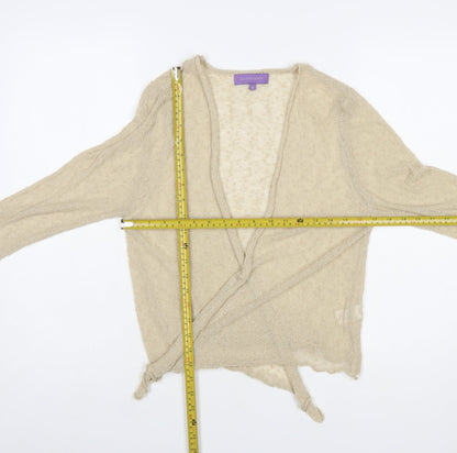 Autonomy Women's Beige Wrap Knit Cardigan Jumper S