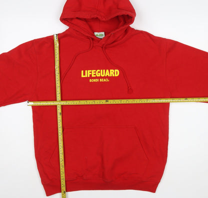 AWDis Men's Red Lifeguard Bondi Beach Pullover Hoodie M