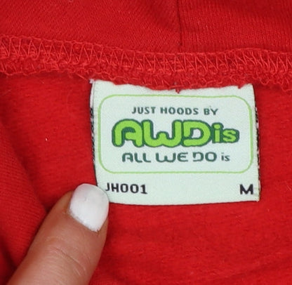 AWDis Men's Red Lifeguard Bondi Beach Pullover Hoodie M