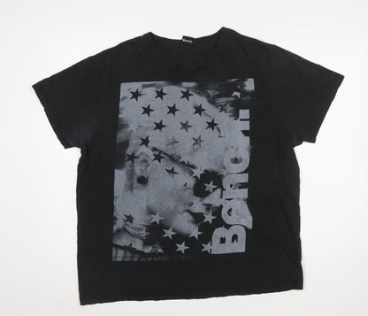 Bench Mens Black XL Graphic Print Crew Neck T-Shirt